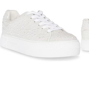 Betsey Johnson sidny Crystal pave platform sneaker - BRIDAL SNEAKERS